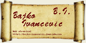 Bajko Ivančević vizit kartica